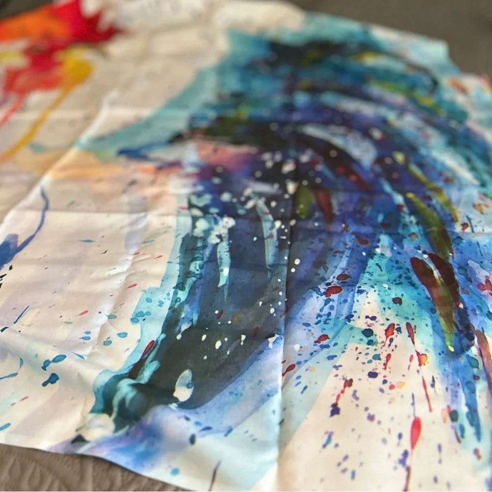 Colorful Watercolor Rooster shower curtains NWOT